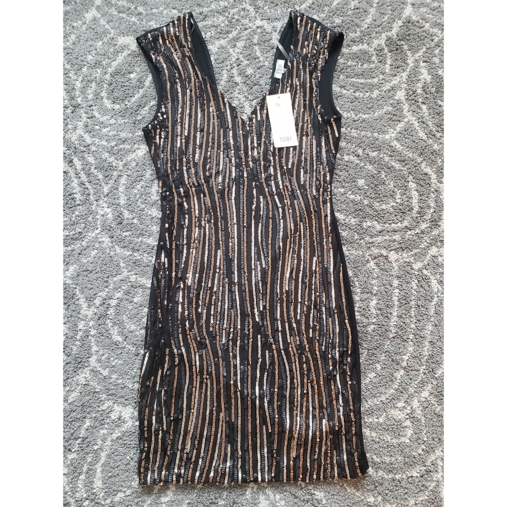 Brand New Sequined Black Bodycon Dress